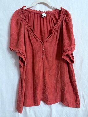 Crinkle Blouse with Ruffle Detail